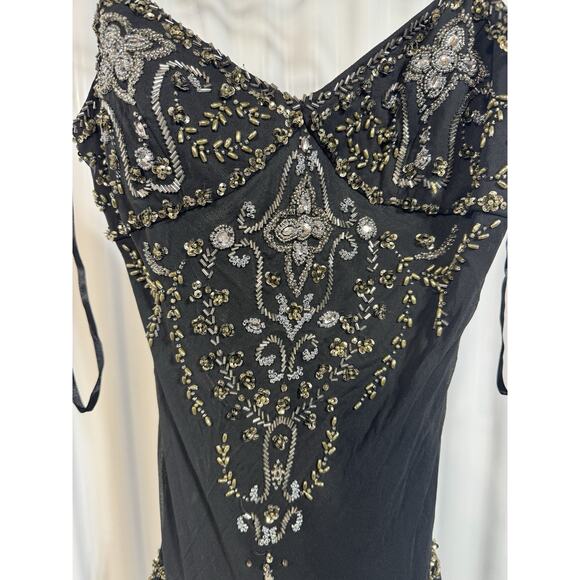 Sue Wong Nocturne Silk Beaded Petal Dress Ballet Flapper Fairy Coquette Size 10 - Picture 2 of 7